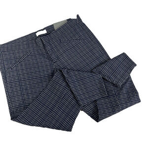 GAP Pants size 14R Ultra Skinny Navy Blue Gray Squares Stretch Casual Career